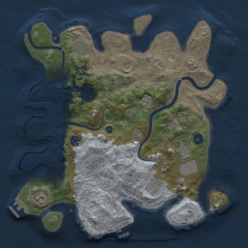 Rust Map: Procedural Map, Size: 3600, Seed: 286302, 15 Monuments