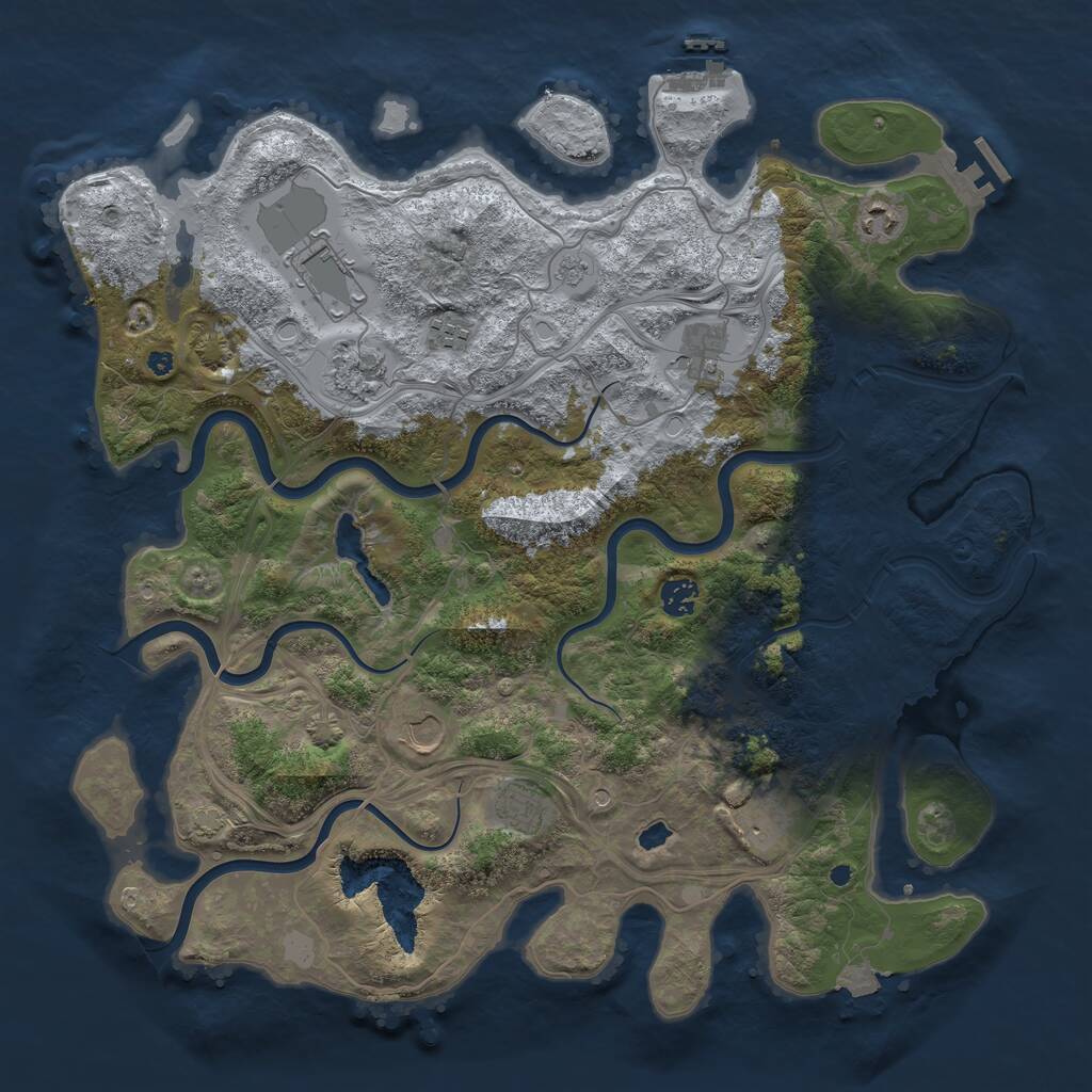 Rust Map: Procedural Map, Size: 4250, Seed: 285671249, 15 Monuments
