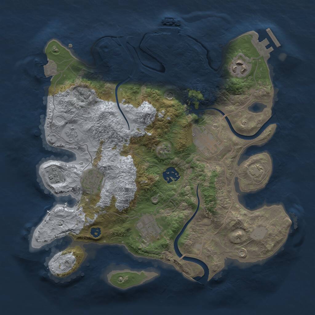 Rust Map: Procedural Map, Size: 3000, Seed: 1729407001, 12 Monuments