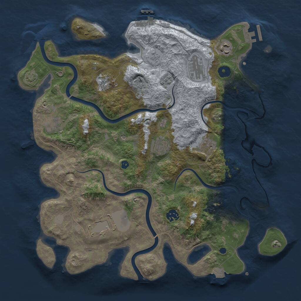 Rust Map: Procedural Map, Size: 3750, Seed: 581045902, 15 Monuments