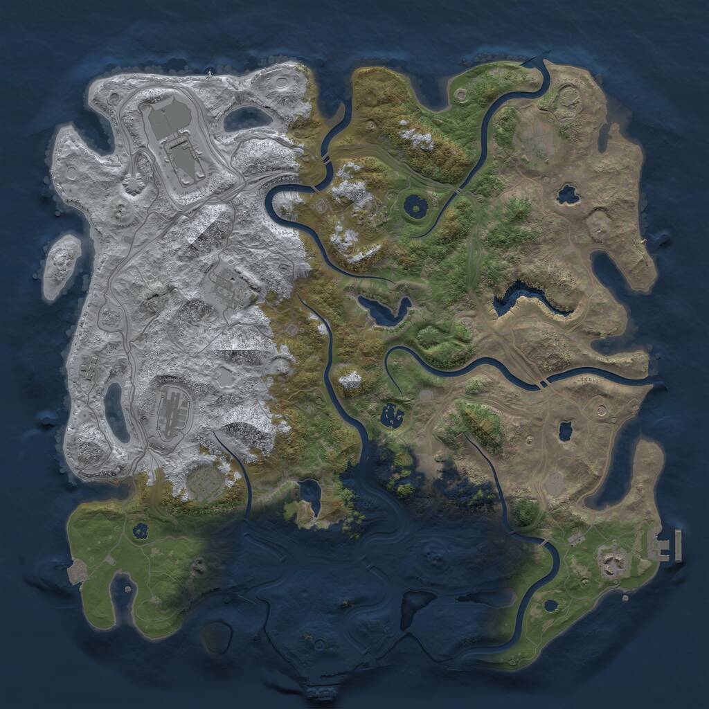 Rust Map: Procedural Map, Size: 4500, Seed: 133443099, 16 Monuments