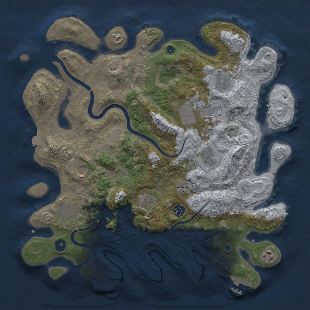 Rust Map: Procedural Map, Size: 3900, Seed: 639, 16 Monuments