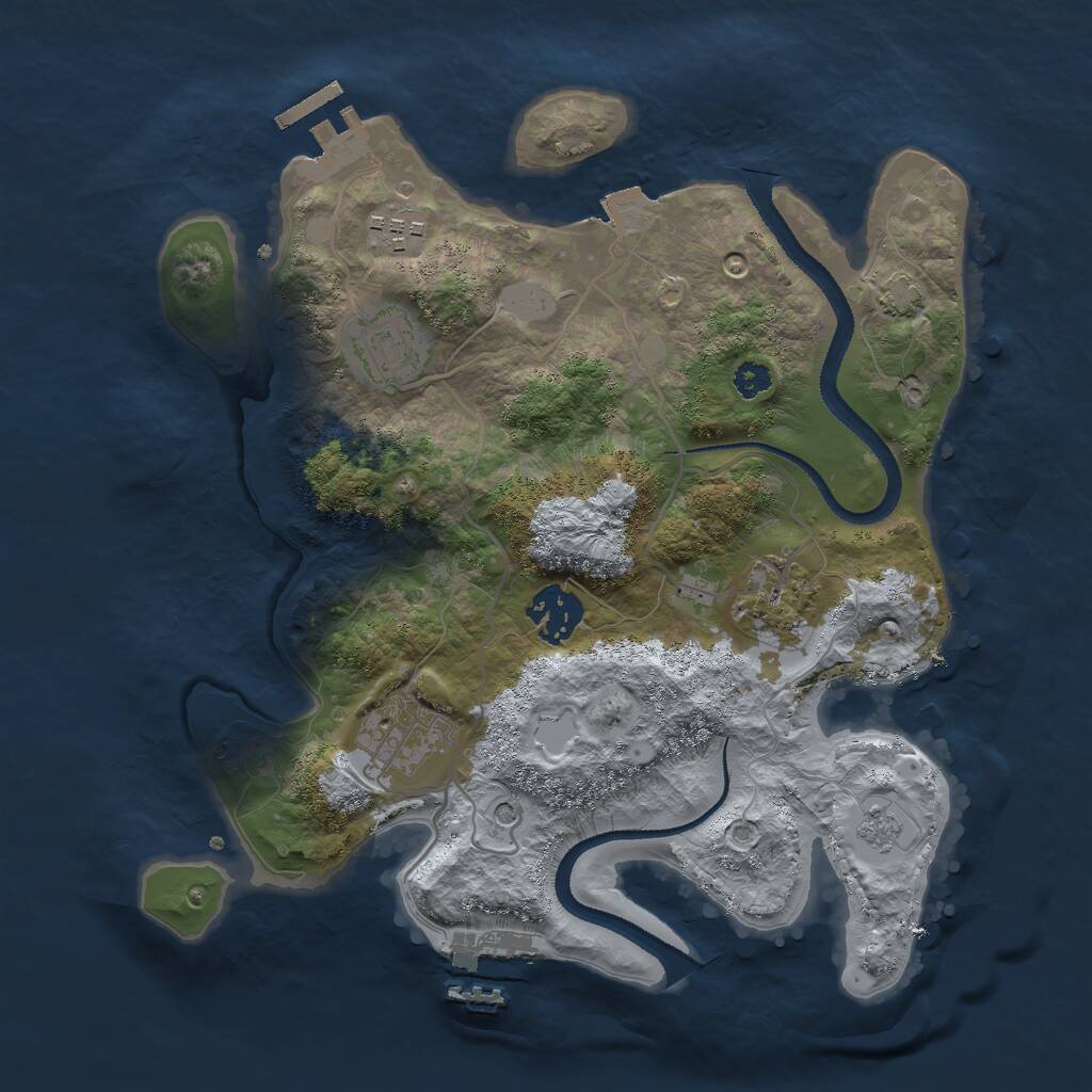 Rust Map: Procedural Map, Size: 3000, Seed: 19890, 11 Monuments