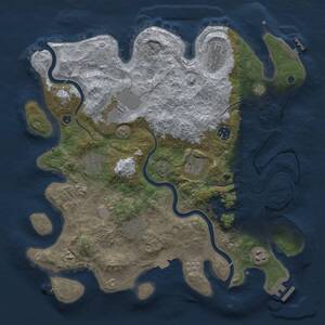 Thumbnail Rust Map: Procedural Map, Size: 3750, Seed: 1984045096, 14 Monuments
