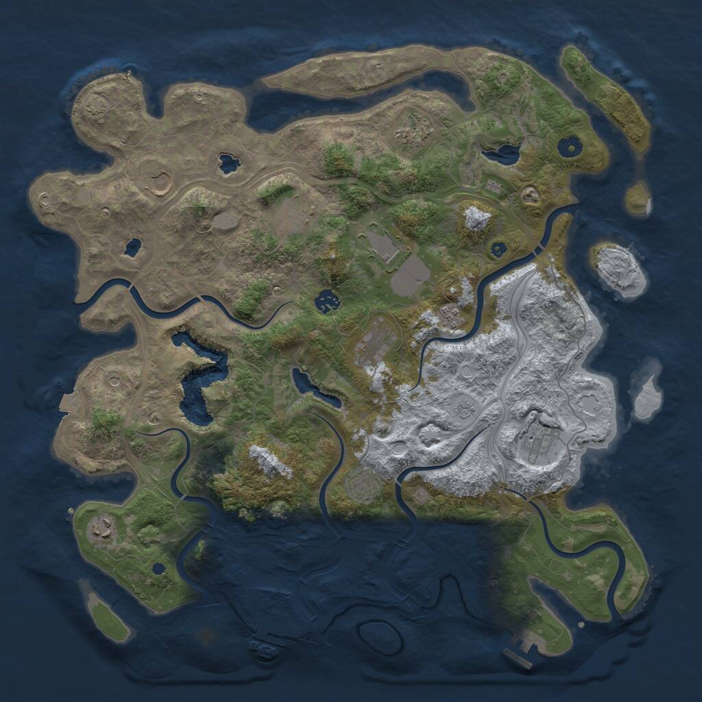 Rust Map: Procedural Map, Size: 4500, Seed: 45604600, 16 Monuments
