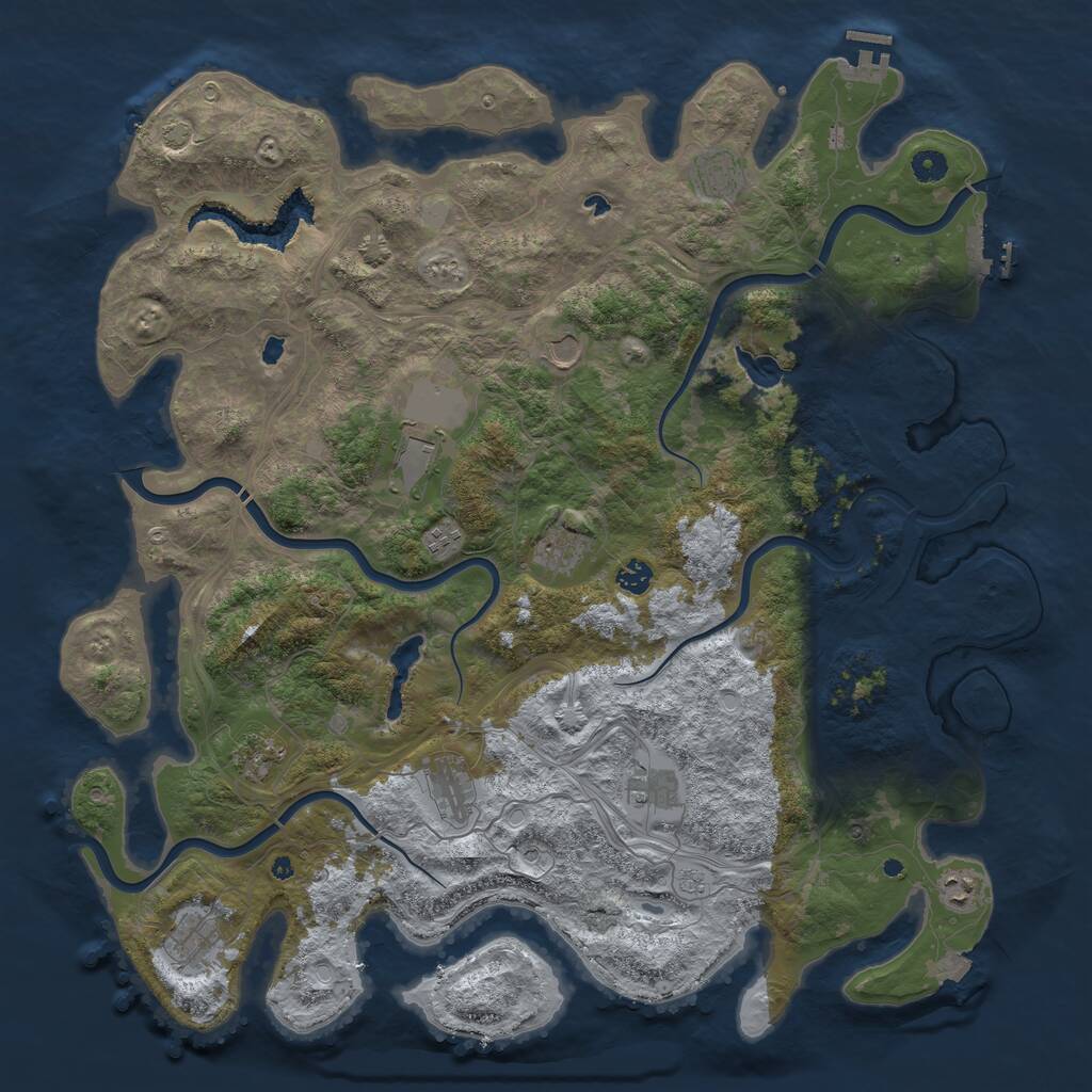 Rust Map: Procedural Map, Size: 4800, Seed: 267256123, 17 Monuments