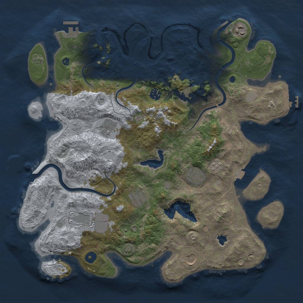 Rust Map: Procedural Map, Size: 4000, Seed: 1737748965, 15 Monuments