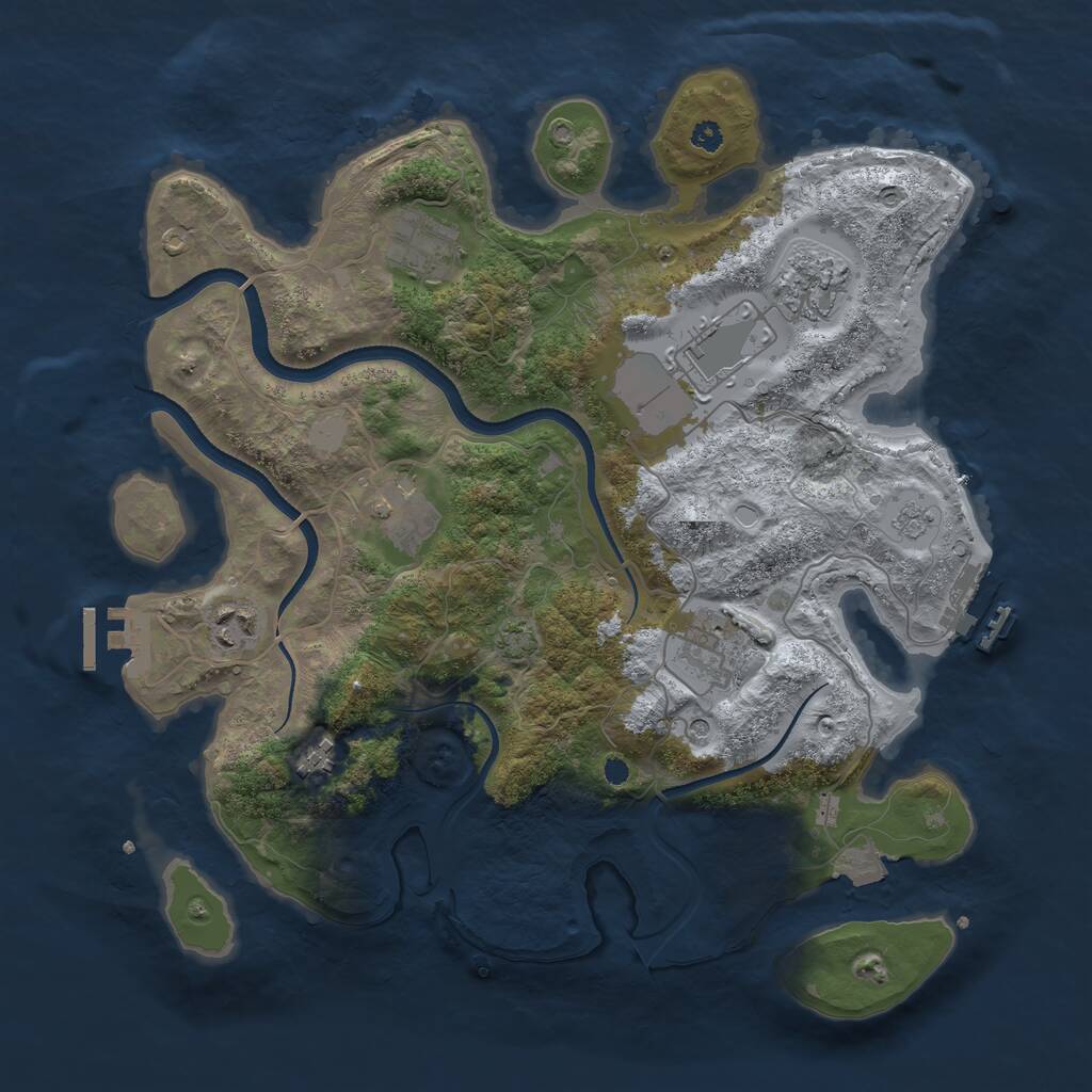 Rust Map: Procedural Map, Size: 3500, Seed: 1164920214, 13 Monuments