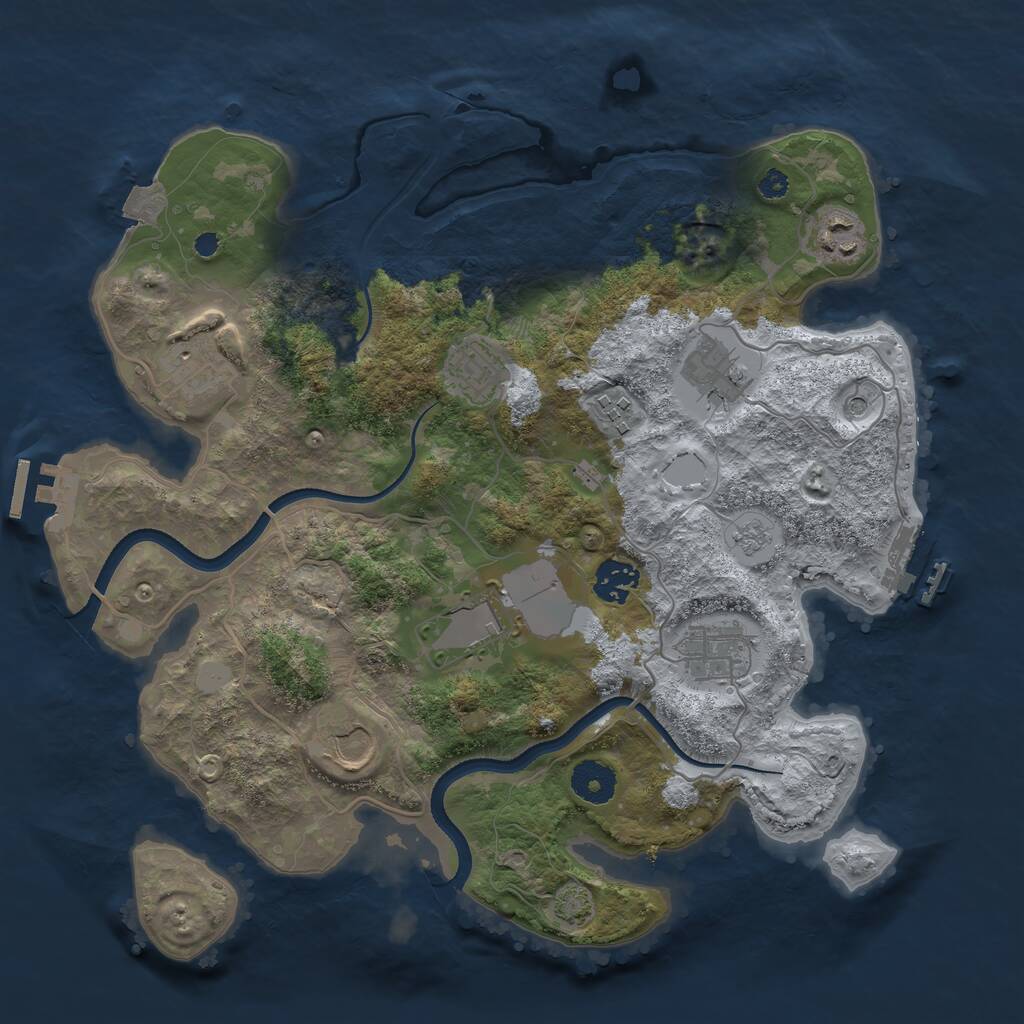 Rust Map: Procedural Map, Size: 3500, Seed: 785999268, 15 Monuments