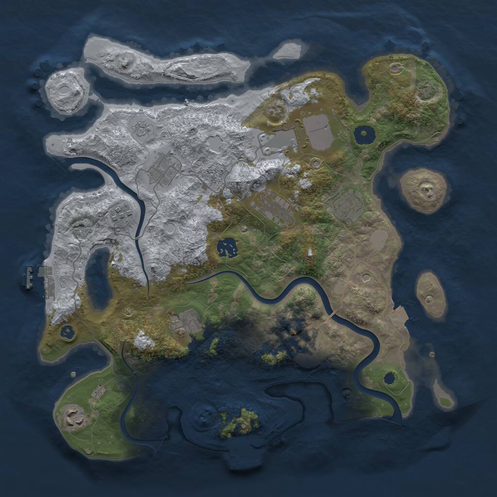 Rust Map: Procedural Map, Size: 3600, Seed: 186189, 15 Monuments