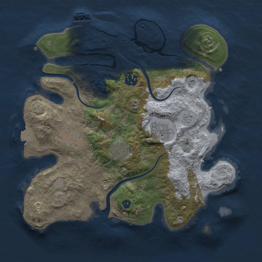 Rust Map: Procedural Map, Size: 3000, Seed: 252240804, 9 Monuments