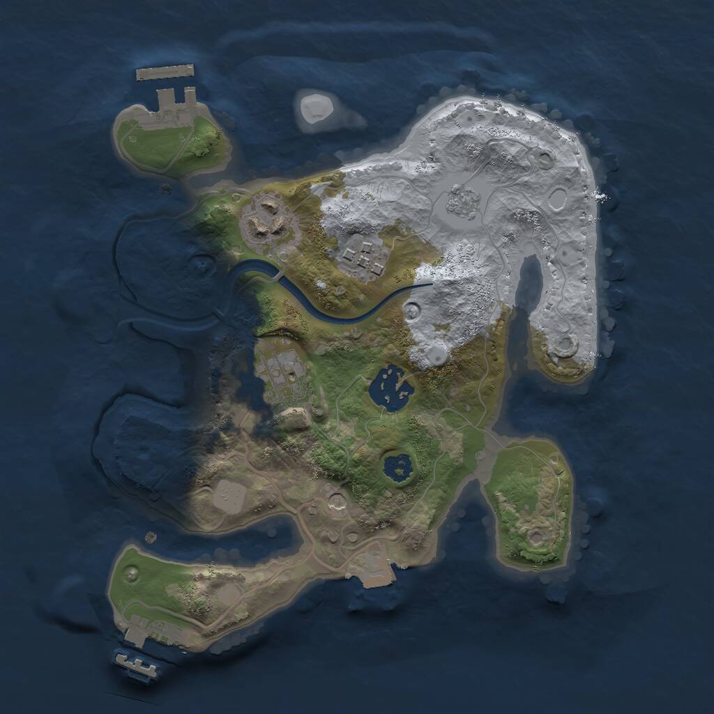 Rust Map: Procedural Map, Size: 2500, Seed: 14880000, 9 Monuments