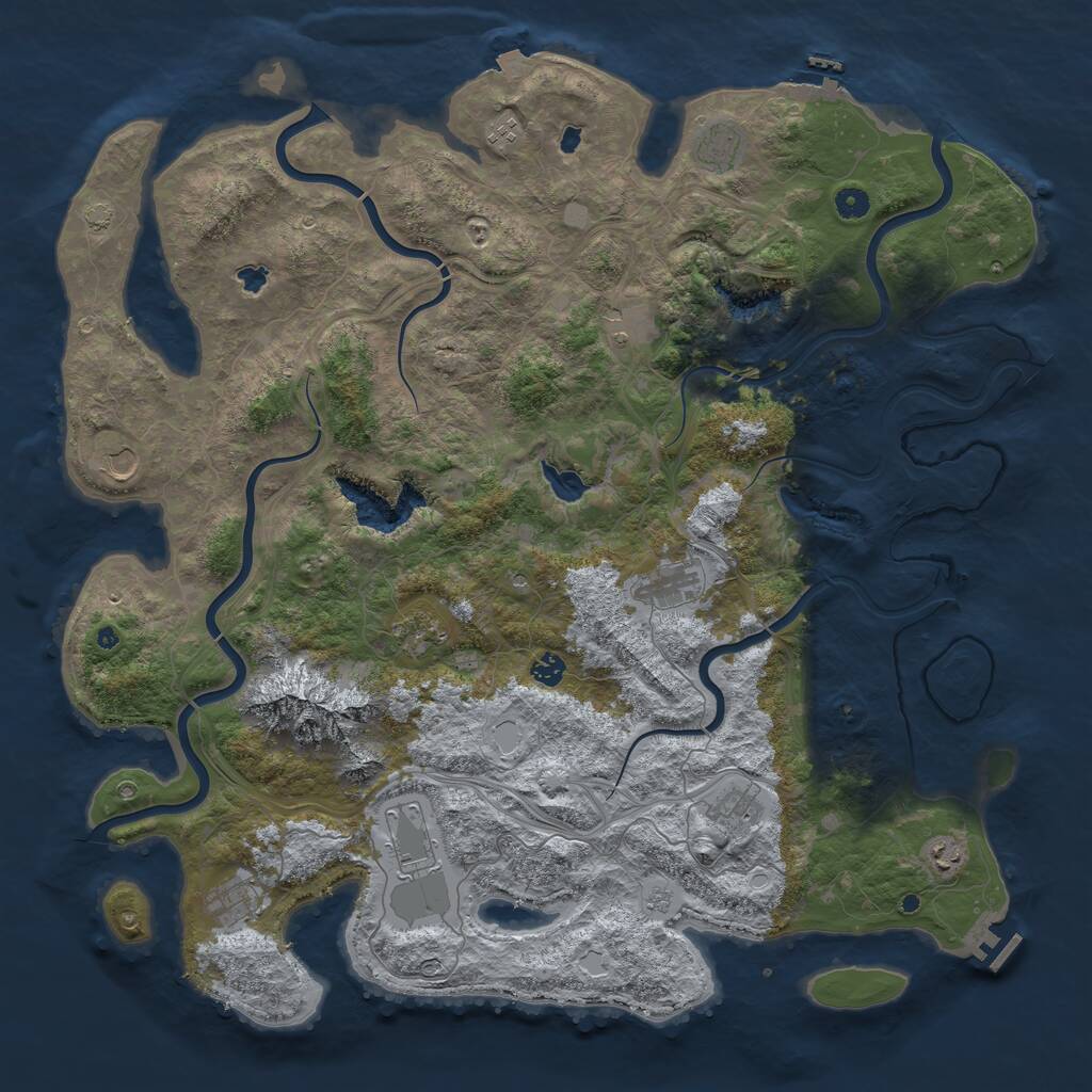 Rust Map: Procedural Map, Size: 5000, Seed: 18882134, 17 Monuments