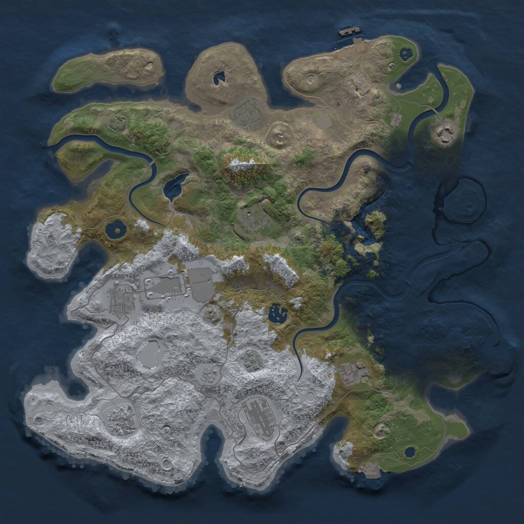 Rust Map: Procedural Map, Size: 4000, Seed: 1964612250, 16 Monuments