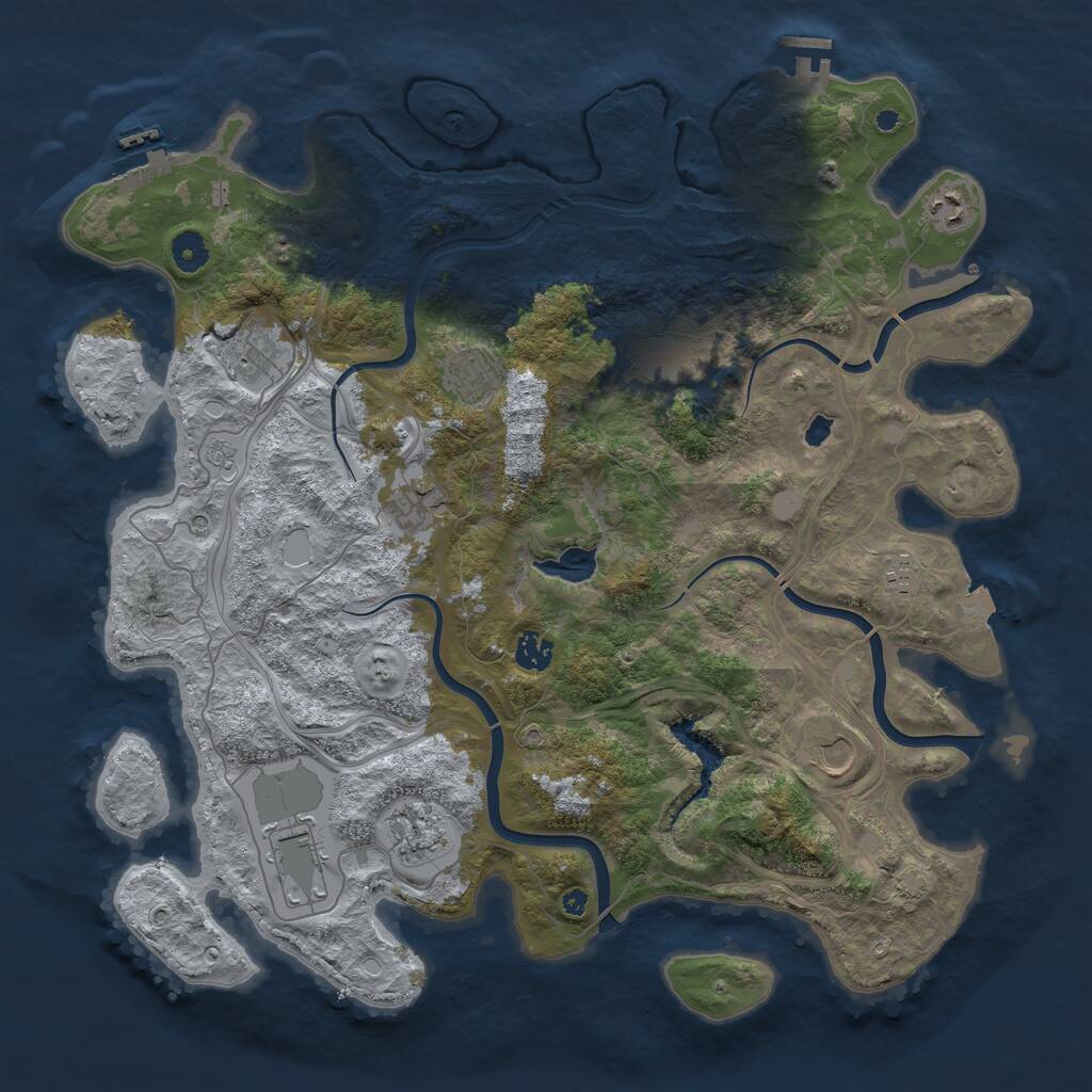 Rust Map: Procedural Map, Size: 4250, Seed: 9853, 16 Monuments