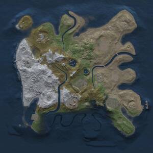 Thumbnail Rust Map: Procedural Map, Size: 3000, Seed: 1124073317, 13 Monuments