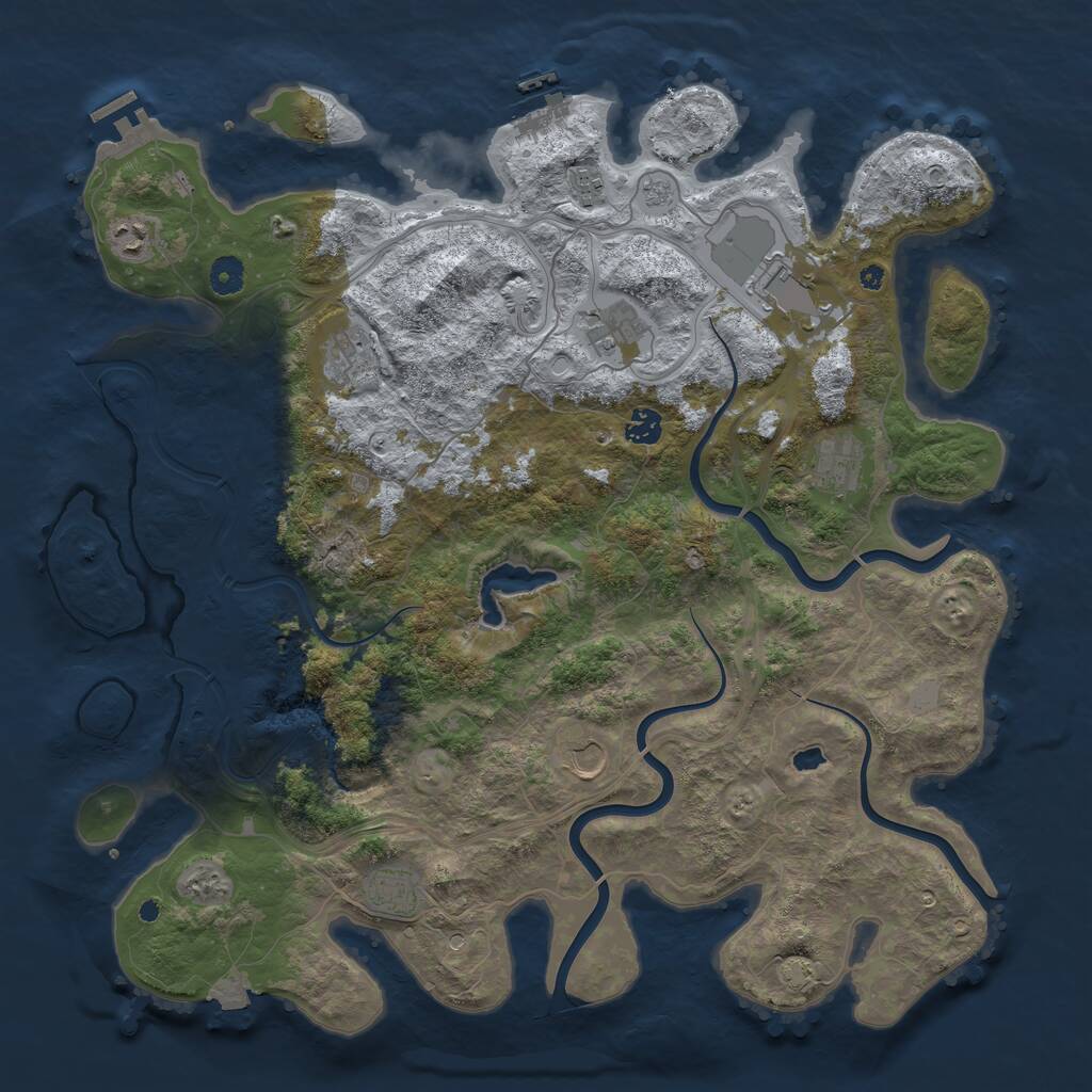Rust Map: Procedural Map, Size: 4400, Seed: 1825549565, 15 Monuments