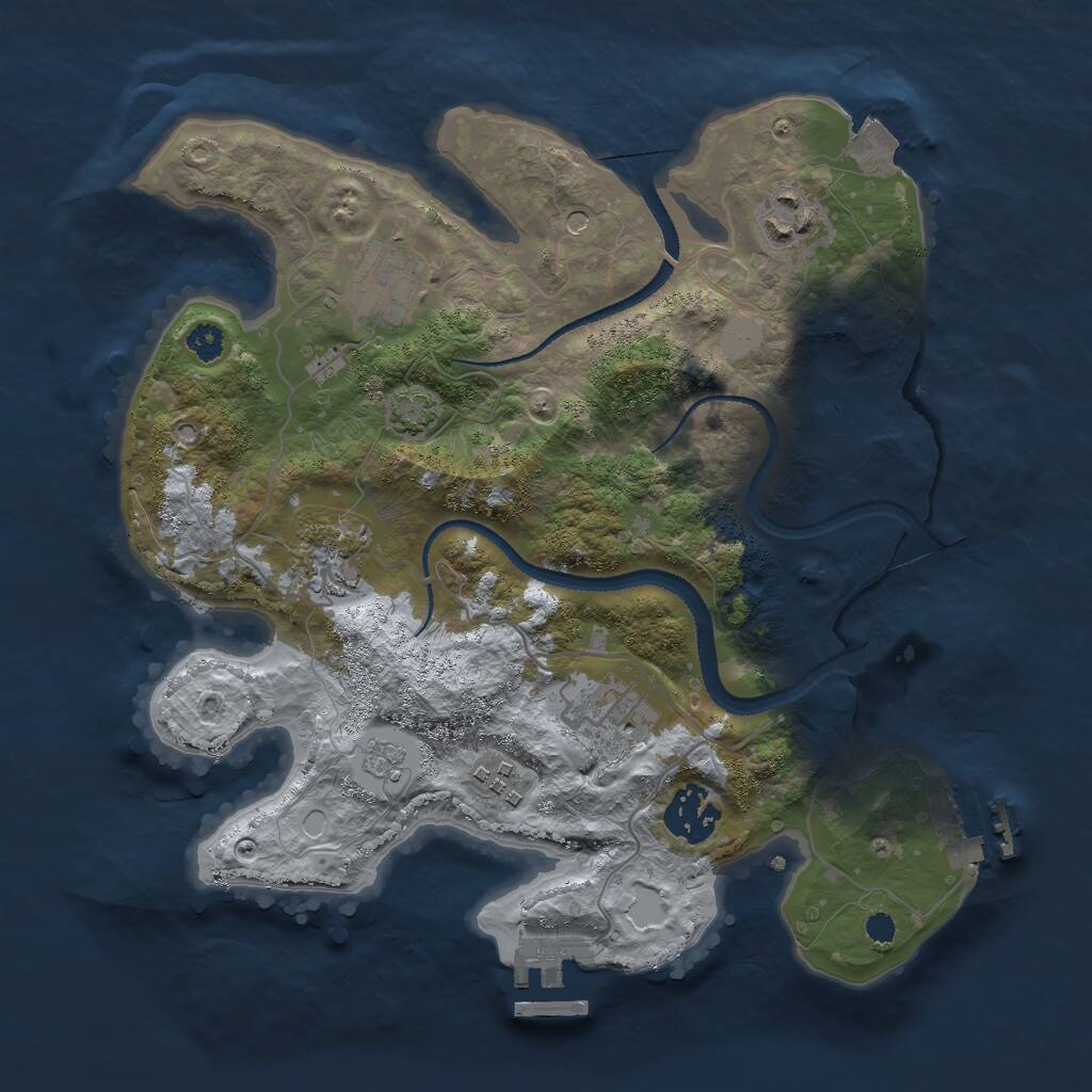 Rust Map: Procedural Map, Size: 3000, Seed: 1339455999, 12 Monuments