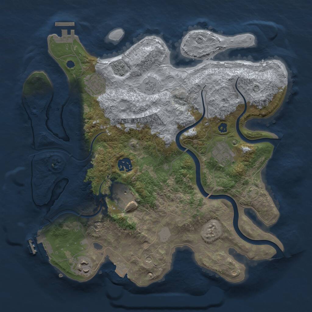 Rust Map: Procedural Map, Size: 3250, Seed: 576380343, 12 Monuments