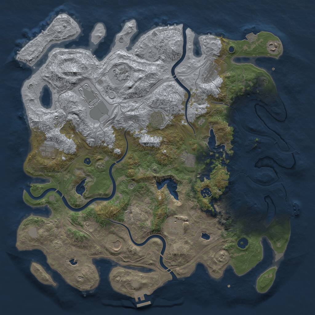 Rust Map: Procedural Map, Size: 4500, Seed: 278275417, 17 Monuments