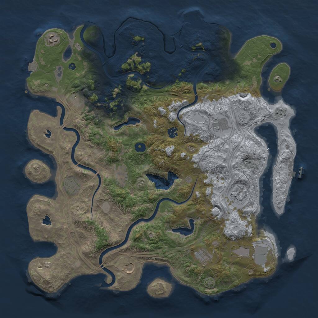 Rust Map: Procedural Map, Size: 4500, Seed: 28031996, 17 Monuments