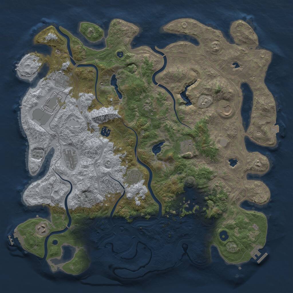 Rust Map: Procedural Map, Size: 4500, Seed: 684879324, 17 Monuments