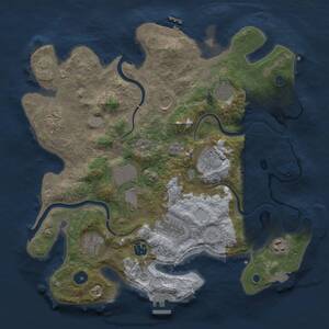 Thumbnail Rust Map: Procedural Map, Size: 3700, Seed: 1551868142, 16 Monuments
