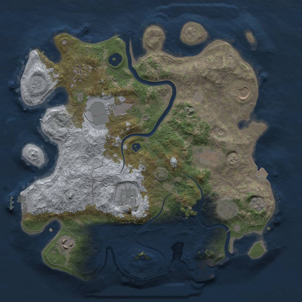 Rust Map: Procedural Map, Size: 3500, Seed: 1983718585, 14 Monuments