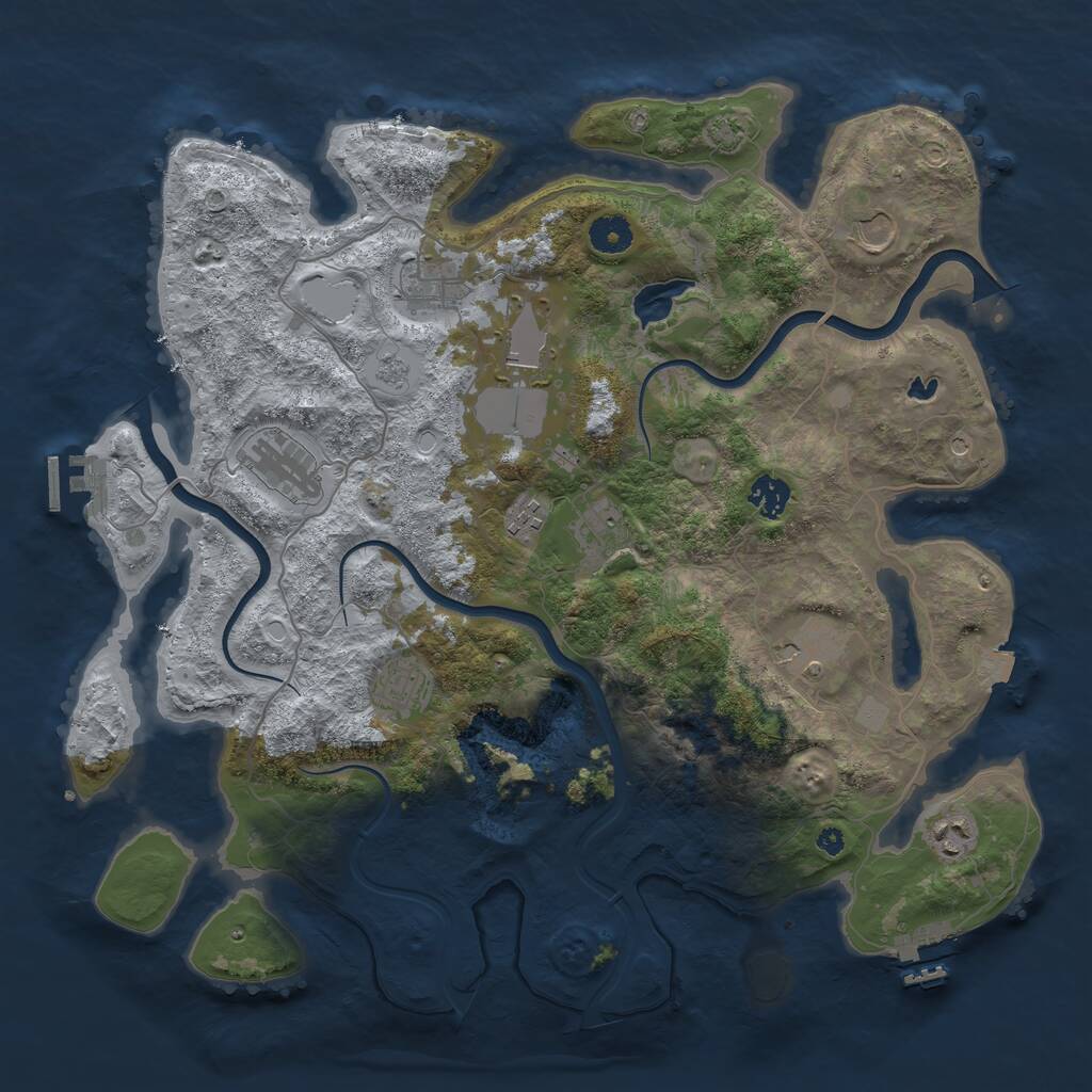 Rust Map: Procedural Map, Size: 4000, Seed: 231873202, 16 Monuments