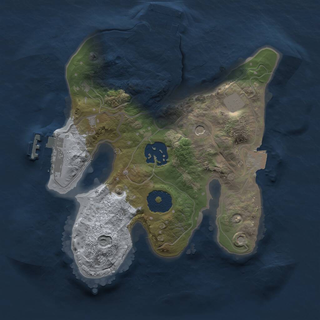 Rust Map: Procedural Map, Size: 2000, Seed: 2108070921, 5 Monuments