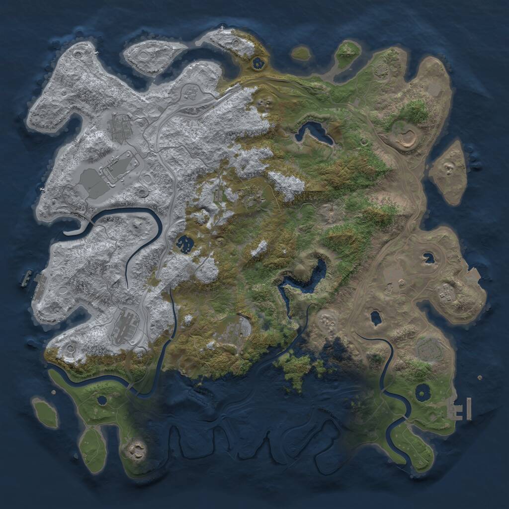 Rust Map: Procedural Map, Size: 4500, Seed: 192467827, 17 Monuments