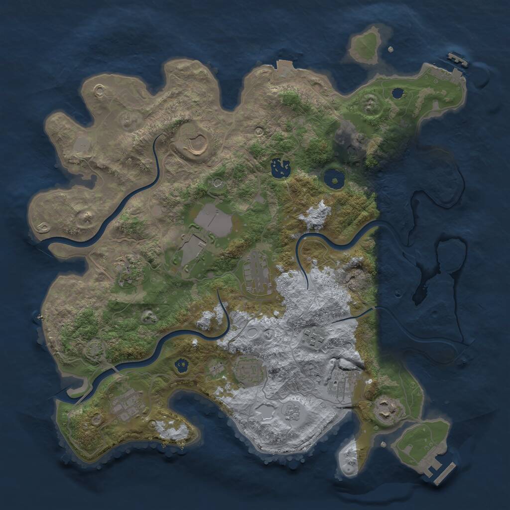 Rust Map: Procedural Map, Size: 3700, Seed: 1474317014, 17 Monuments