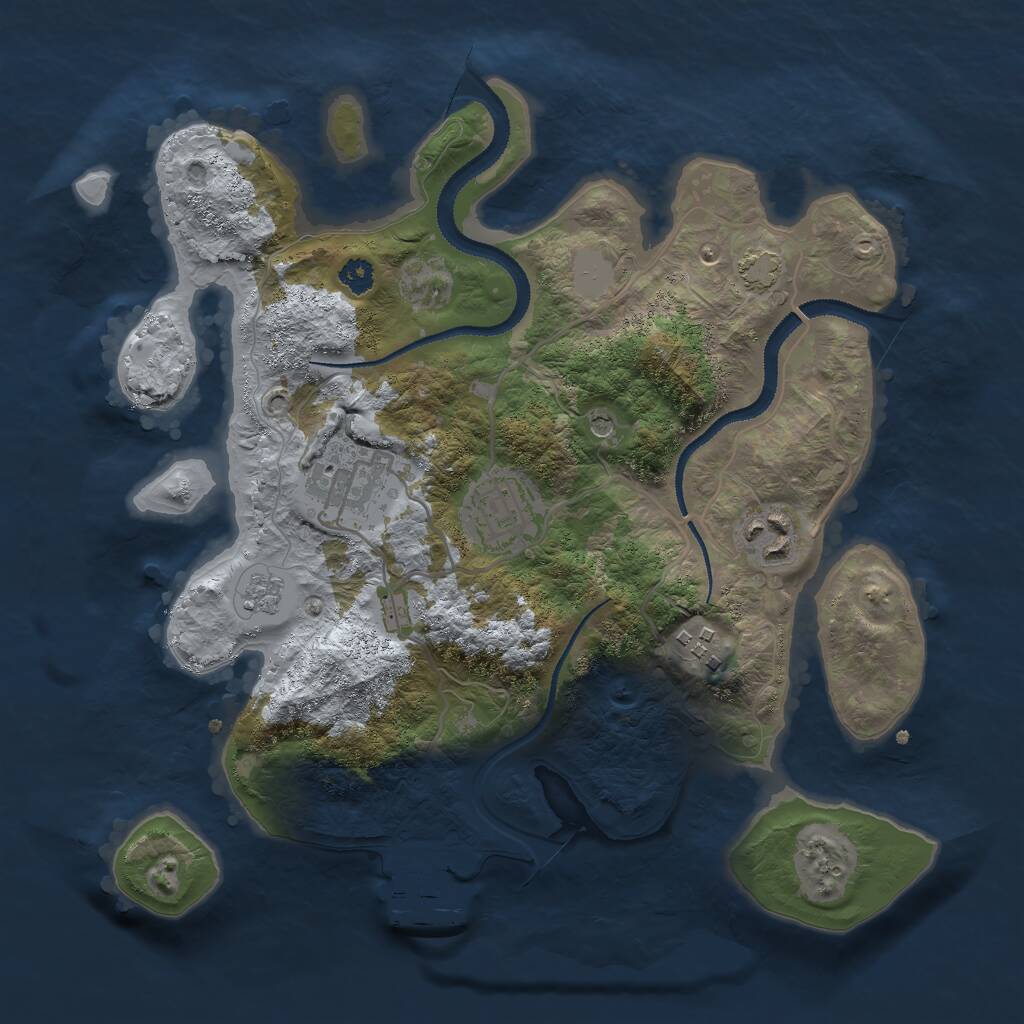 Rust Map: Procedural Map, Size: 2950, Seed: 415695627, 9 Monuments