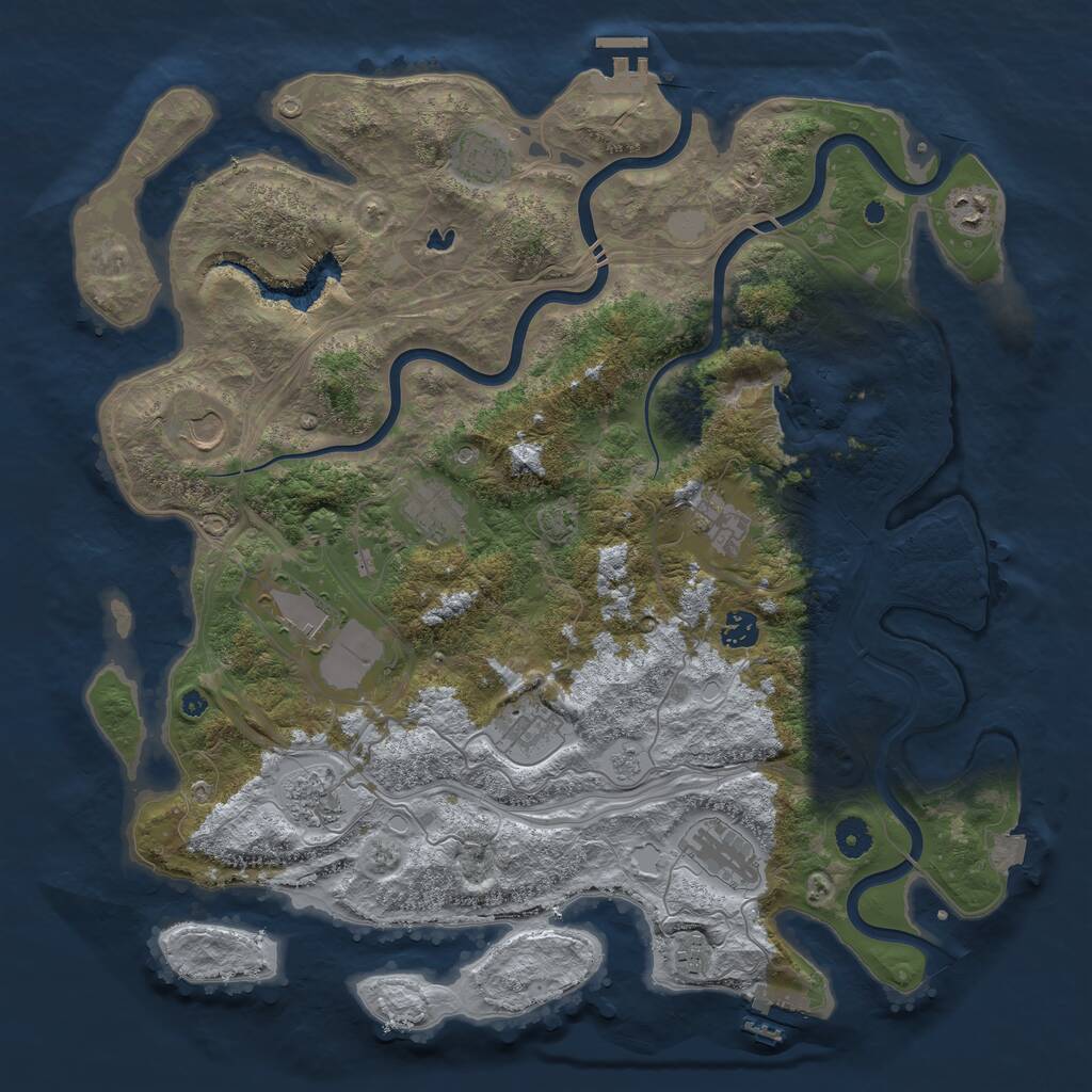 Rust Map: Procedural Map, Size: 4250, Seed: 768802506, 17 Monuments