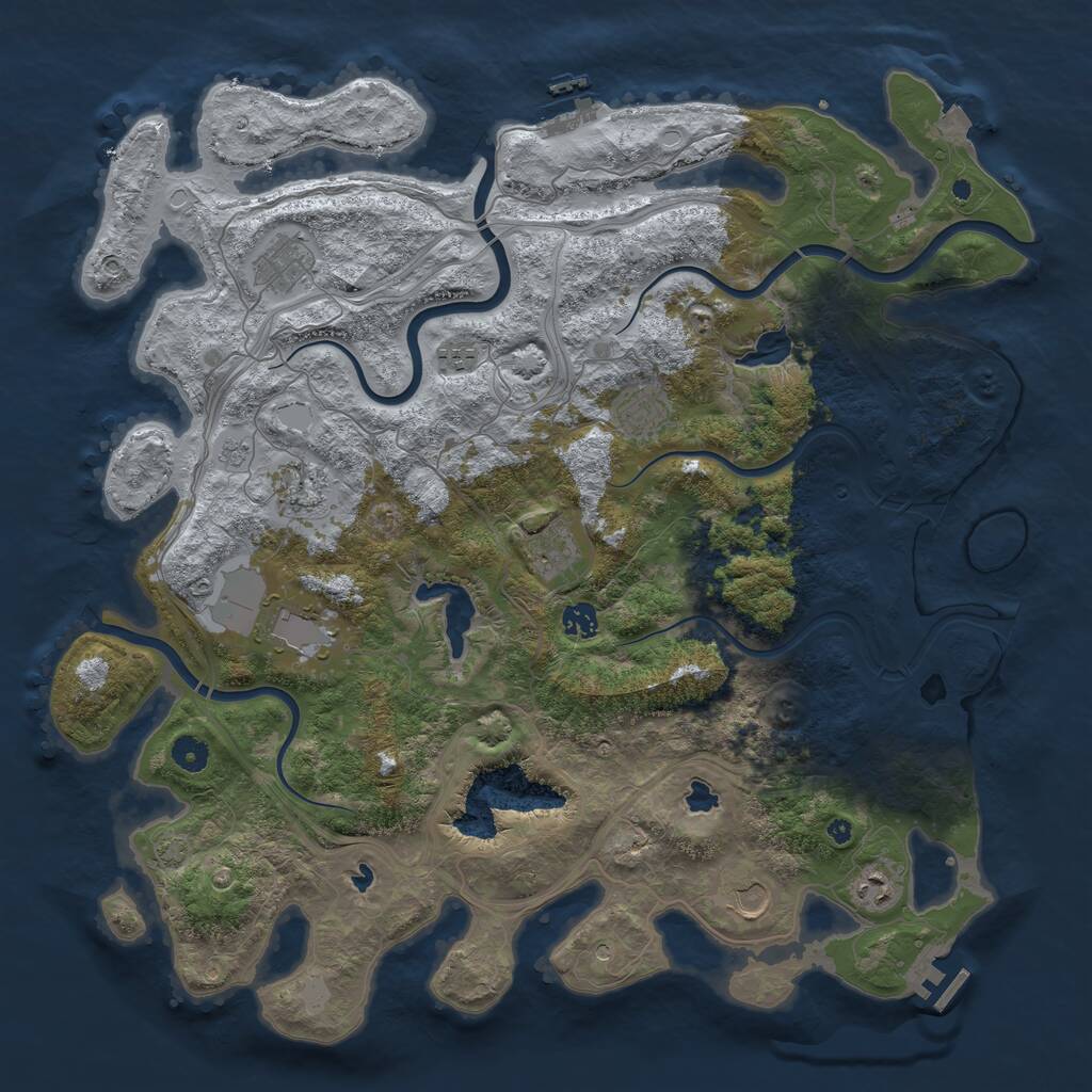 Rust Map: Procedural Map, Size: 4500, Seed: 438951593, 15 Monuments