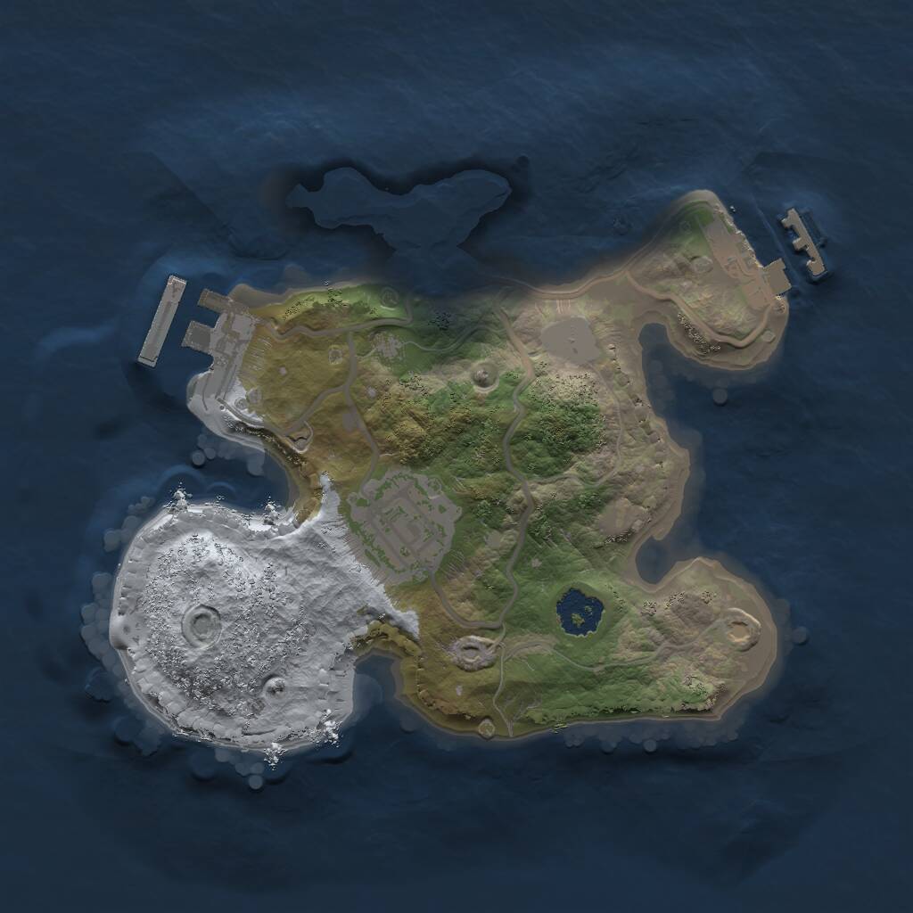 Rust Map: Procedural Map, Size: 2000, Seed: 3289746, 4 Monuments