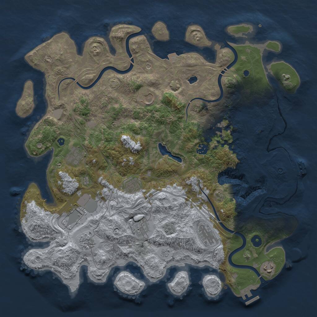 Rust Map: Procedural Map, Size: 4250, Seed: 310349759, 17 Monuments