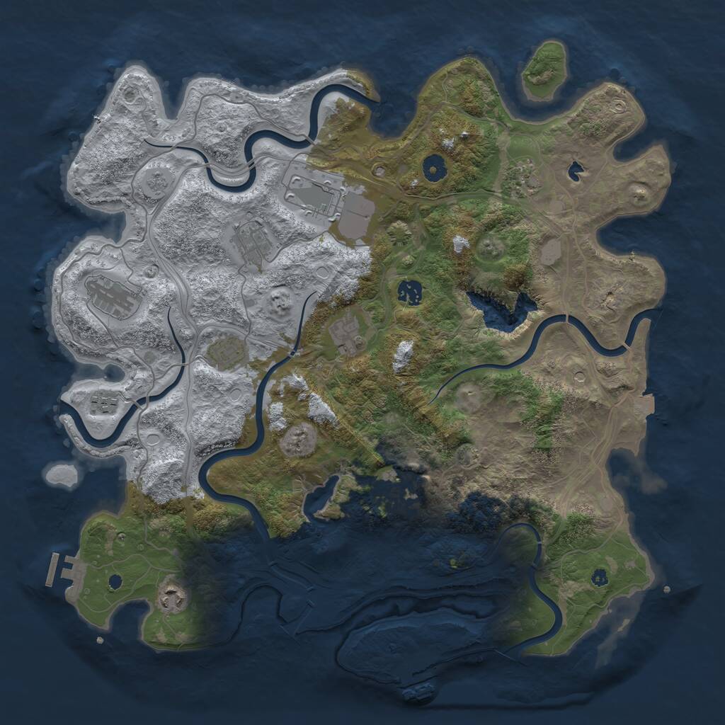 Rust Map: Procedural Map, Size: 4250, Seed: 50618463, 16 Monuments