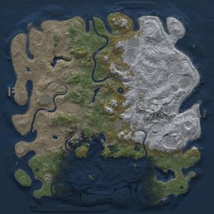 Thumbnail Rust Map: Procedural Map, Size: 5000, Seed: 874747525, 17 Monuments