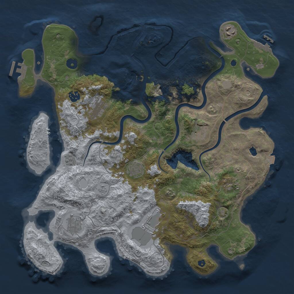 Rust Map: Procedural Map, Size: 4000, Seed: 1791966819, 15 Monuments
