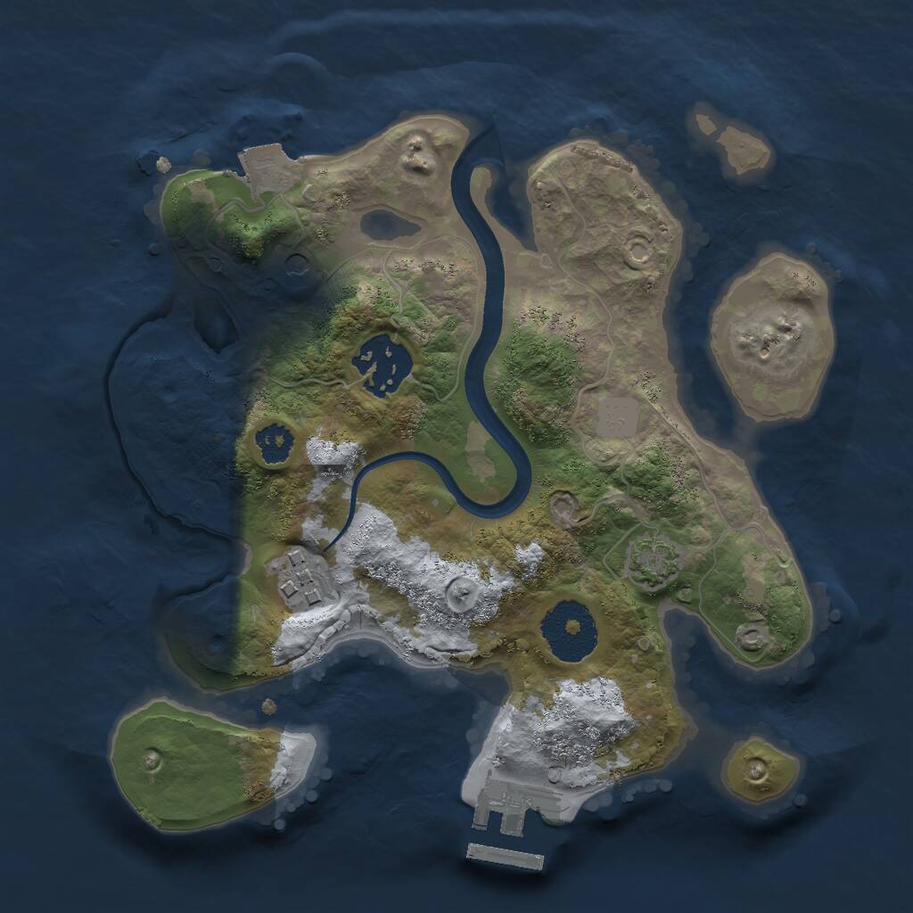 Rust Map: Procedural Map, Size: 2400, Seed: 236111927, 6 Monuments