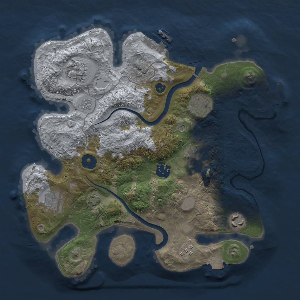 Rust Map: Procedural Map, Size: 3000, Seed: 1422611611, 13 Monuments