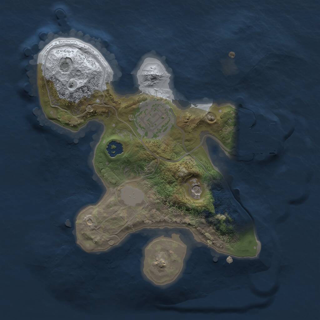 Rust Map: Procedural Map, Size: 2000, Seed: 1499709587, 4 Monuments