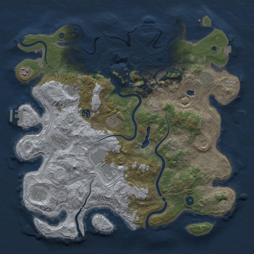 Rust Map: Procedural Map, Size: 4250, Seed: 812164831, 17 Monuments