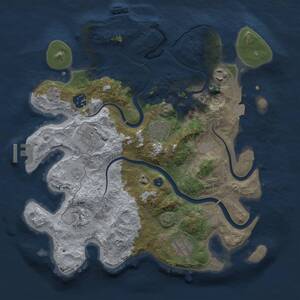 Thumbnail Rust Map: Procedural Map, Size: 3250, Seed: 494145476, 13 Monuments