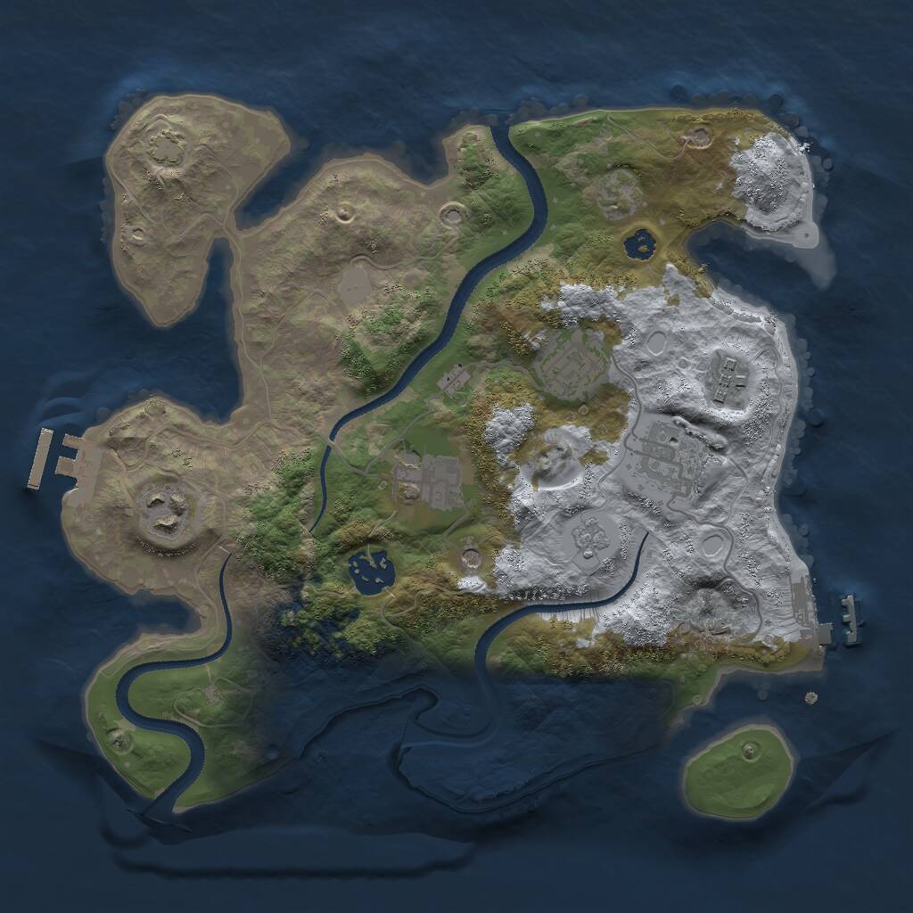 Rust Map: Procedural Map, Size: 3000, Seed: 256112156, 12 Monuments