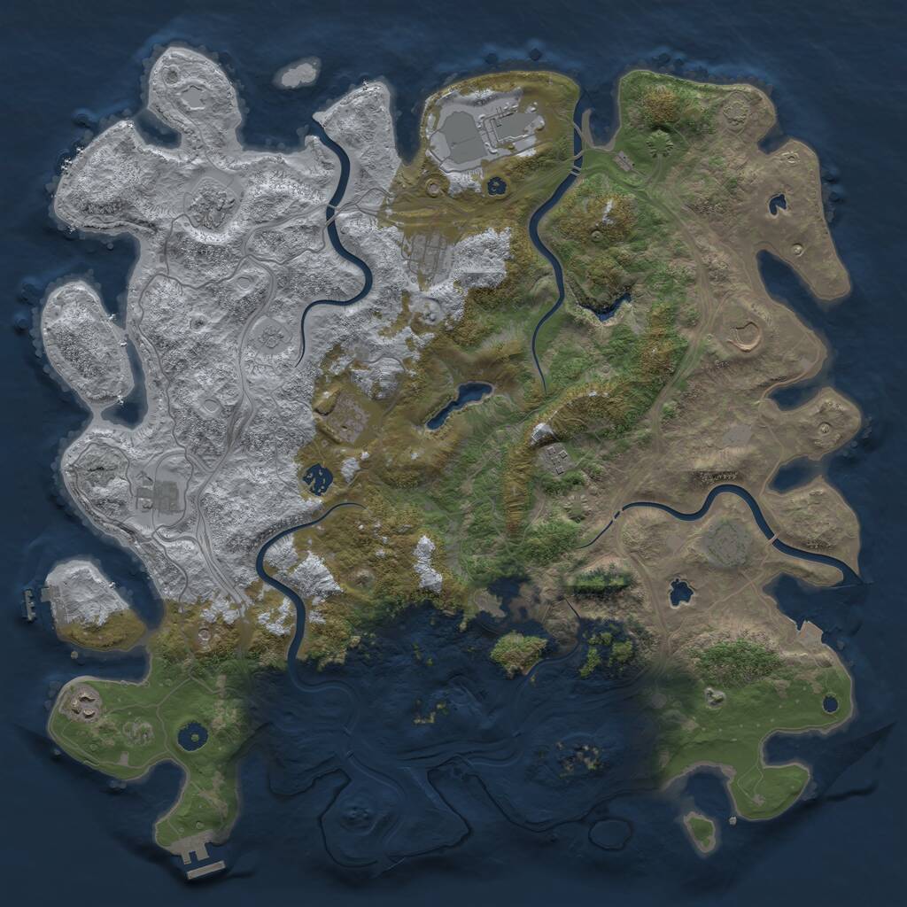Rust Map: Procedural Map, Size: 4750, Seed: 449009703, 17 Monuments