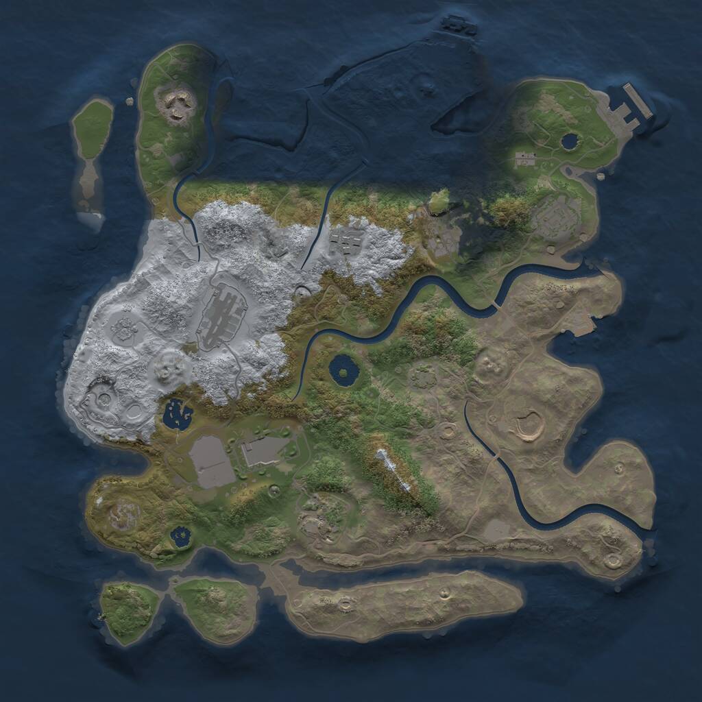 Rust Map: Procedural Map, Size: 3500, Seed: 157189106, 15 Monuments
