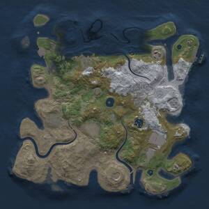 Thumbnail Rust Map: Procedural Map, Size: 3500, Seed: 43210, 14 Monuments