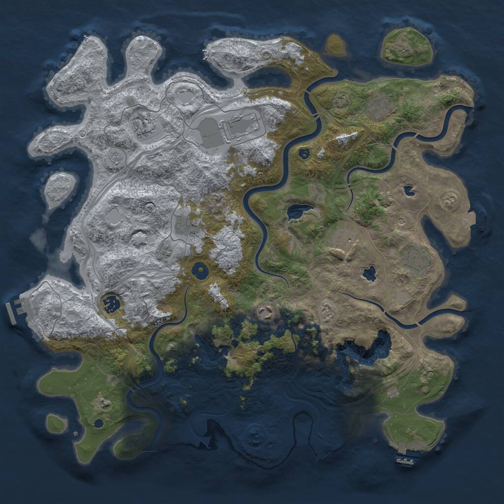 Rust Map: Procedural Map, Size: 4500, Seed: 6849570, 15 Monuments